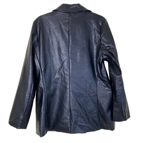 Princess Polly NWT Sz L/XL Ellen Faux Leather Double Breasted Blazer Jacket - Picture 5 of 16